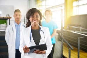 Smiling healthcare worker
