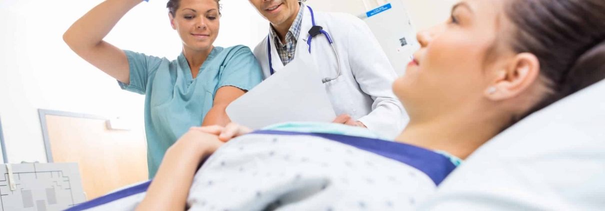 Medical team with a patient