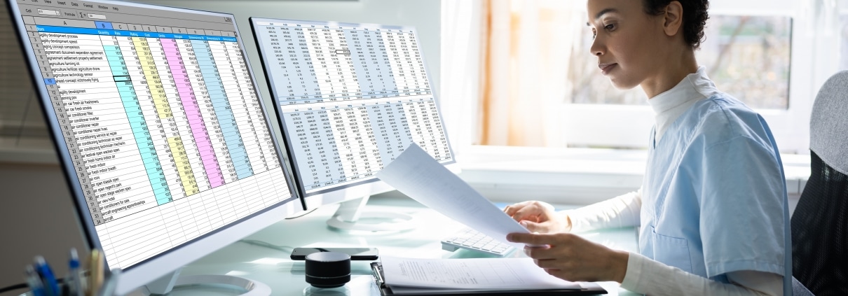 Medical professional on the computer