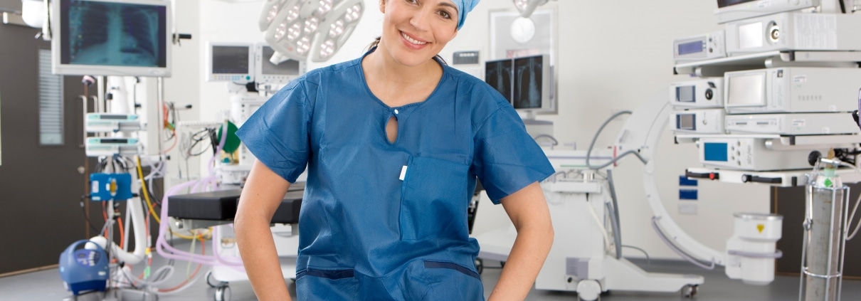 A smiling female surgeon