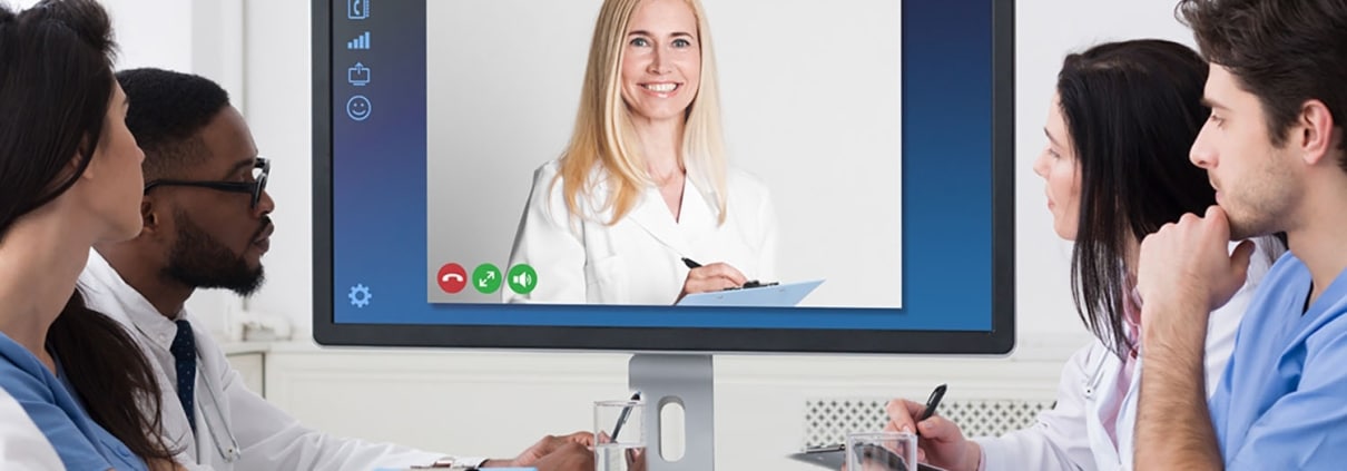 Virtual nurse instructor educating nursing students